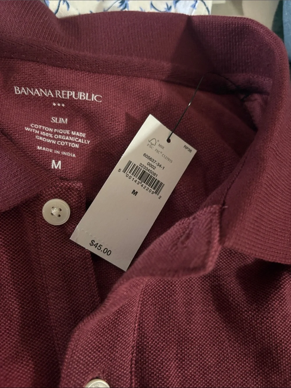 NWT Banana Republic Men's Polo in Wine